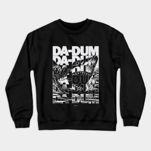 Jaws Theme Da-Dum Typographic (White) Crewneck Sweatshirt